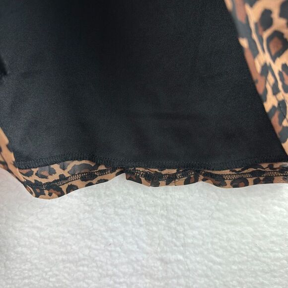 2/$30 Ember Leopard Mesh Corset Style Top L V-Neck Lace-Up Milkmaid Boho Mobwife - Picture 13 of 13